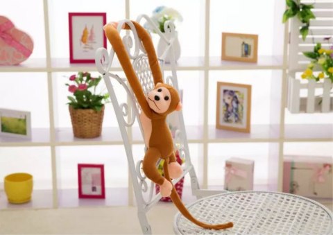 LEAN Toys Maskotka Pluszowa Małpka z Dźwiękiem Ciemno Brązowa 80 cm