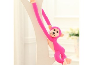 LEAN Toys Maskotka Pluszowa Małpka z Dźwiękiem Ciemno Różowa 80 cm