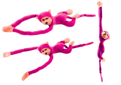 LEAN Toys Maskotka Pluszowa Małpka z Dźwiękiem Ciemno Różowa 80 cm