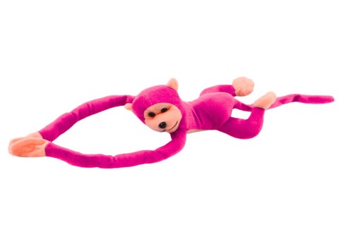 LEAN Toys Maskotka Pluszowa Małpka z Dźwiękiem Ciemno Różowa 80 cm