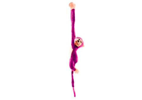 LEAN Toys Maskotka Pluszowa Małpka z Dźwiękiem Ciemno Różowa 80 cm