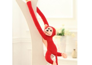 LEAN Toys Maskotka Pluszowa Małpka z Dźwiękiem Czerwona 80 cm