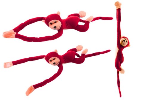 LEAN Toys Maskotka Pluszowa Małpka z Dźwiękiem Czerwona 80 cm