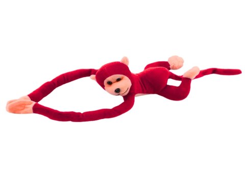 LEAN Toys Maskotka Pluszowa Małpka z Dźwiękiem Czerwona 80 cm
