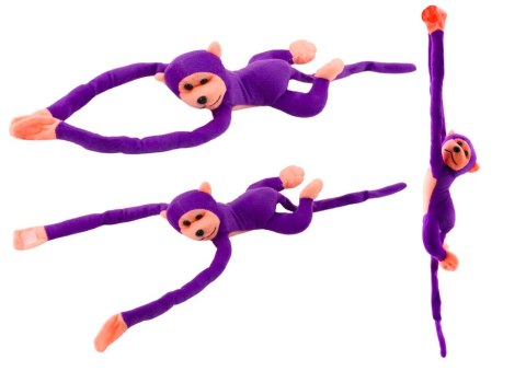 LEAN Toys Maskotka Pluszowa Małpka z Dźwiękiem Fioletowa 80 cm