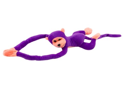 LEAN Toys Maskotka Pluszowa Małpka z Dźwiękiem Fioletowa 80 cm