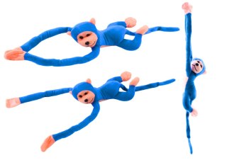 LEAN Toys Maskotka Pluszowa Małpka z Dźwiękiem Niebieska 80 cm