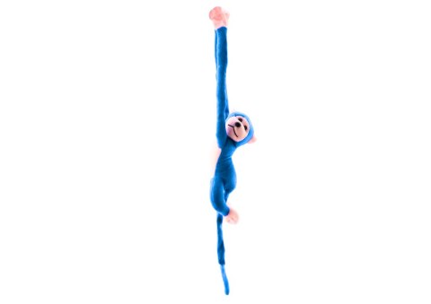 LEAN Toys Maskotka Pluszowa Małpka z Dźwiękiem Niebieska 80 cm