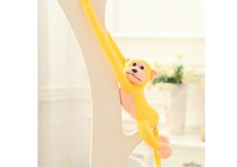 LEAN Toys Maskotka Pluszowa Małpka z Dźwiękiem Żółta 80 cm
