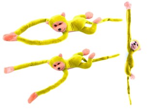 LEAN Toys Maskotka Pluszowa Małpka z Dźwiękiem Żółta 80 cm