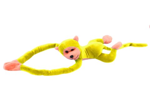 LEAN Toys Maskotka Pluszowa Małpka z Dźwiękiem Żółta 80 cm