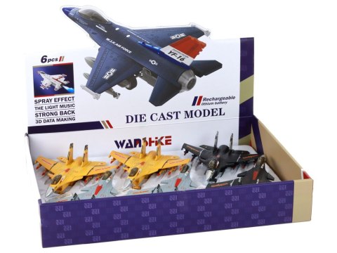 LEAN Toys Model Samolotu Z Napędem Frykcyjnym Szary Czarny lub Żółty