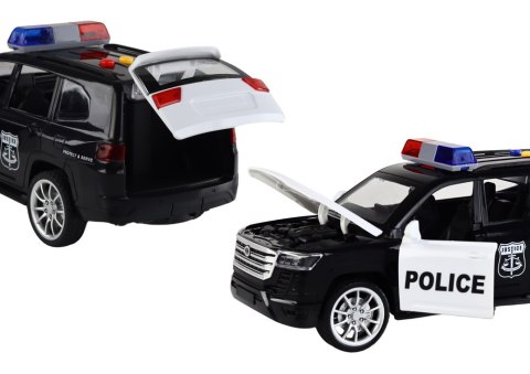 LEAN Toys Radiowóz Policyjny Auto Policja Dźwięk Światła Otwierane Drzwi 1:14