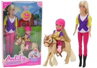 LEAN Toys Zestaw Lalka Anlily z Dzieckiem i Kucykiem Stadnina Koni
