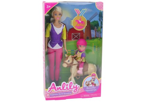 LEAN Toys Zestaw Lalka Anlily z Dzieckiem i Kucykiem Stadnina Koni