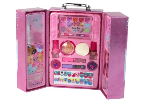 LEAN Toys Zestaw Piękności Do Makijażu i Paznokci w Różowej Walizce
