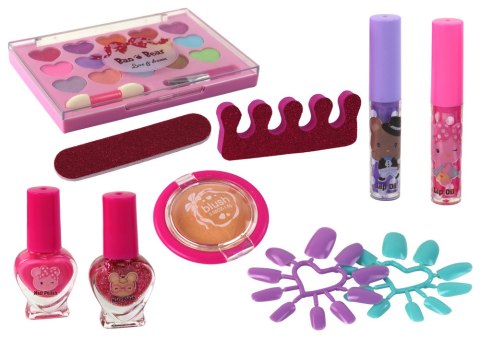 LEAN Toys Zestaw Piękności Do Makijażu i Paznokci w Różowej Walizce