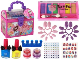 LEAN Toys Zestaw Piękności Kuferek Różowy DIY Makijaż Paznokcie Akcesoria