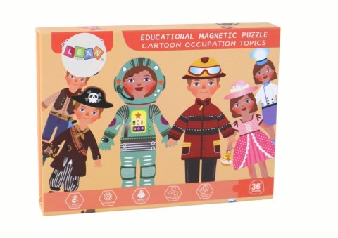 LEAN Toys Zestaw Puzzli Magnetycznych Motyw Postaci Kreskówkowych