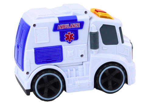 LEAN Toys Ambulans Karetka Dźwięki Światła Napęd Auto Samochód Pogotowia Biały