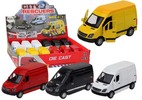 LEAN Toys Autko Dostawcze 1:32 Światła Dźwięki Czerwony Czarny Żółty Biały