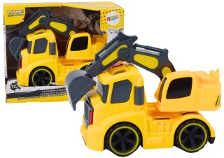 LEAN Toys Autko Koparka Regulowana Łyżka Napęd Światła Dźwięki Żółta