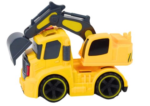 LEAN Toys Autko Koparka Regulowana Łyżka Napęd Światła Dźwięki Żółta