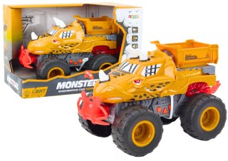 LEAN Toys Autko Terenowe Dinozaur Napęd Frykcyjny Wywrotka Pomarańczowe