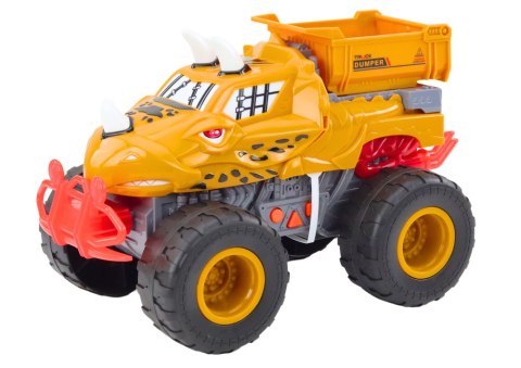 LEAN Toys Autko Terenowe Dinozaur Napęd Frykcyjny Wywrotka Pomarańczowe