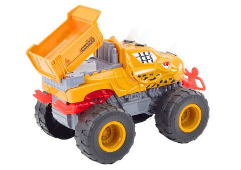 LEAN Toys Autko Terenowe Dinozaur Napęd Frykcyjny Wywrotka Pomarańczowe