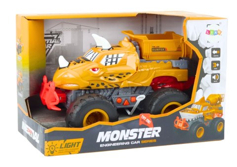 LEAN Toys Autko Terenowe Dinozaur Napęd Frykcyjny Wywrotka Pomarańczowe