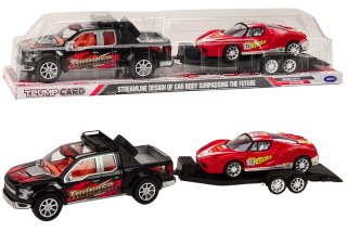 LEAN Toys Auto Pickup Z Lawetą Naczepą Auto Sportowe Terenowe Zestaw