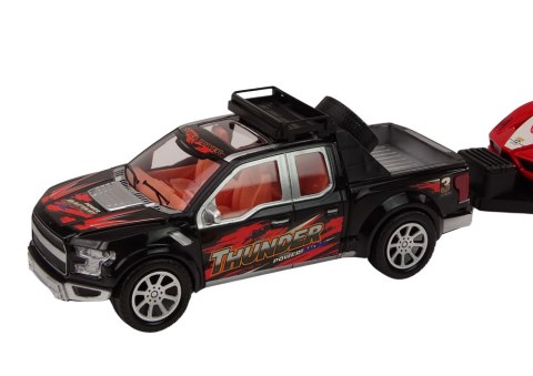 LEAN Toys Auto Pickup Z Lawetą Naczepą Auto Sportowe Terenowe Zestaw