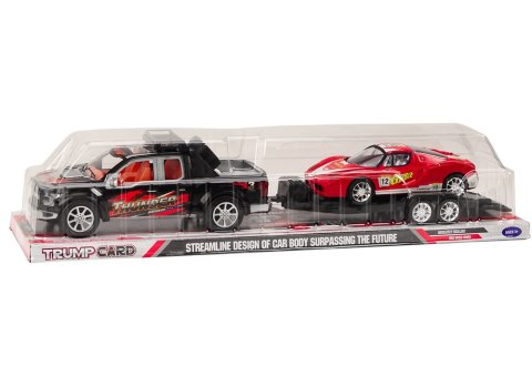LEAN Toys Auto Pickup Z Lawetą Naczepą Auto Sportowe Terenowe Zestaw