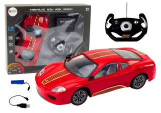 LEAN Toys Auto Sportowe Zdalnie Sterowane Na Pilota 1:16 R/C Czerwone