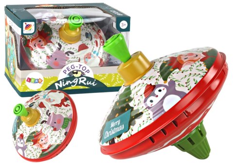 LEAN Toys Bączek Metalowy Wirujący Święty Mikołaj Zabawka Tradycyjny
