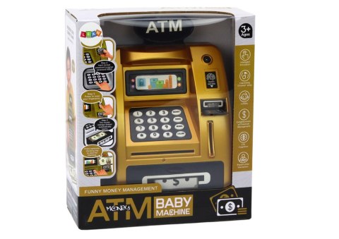 LEAN Toys Bankomat Skarbonka Dla Dzieci Nauka Oszczędzania Złoto Czarny