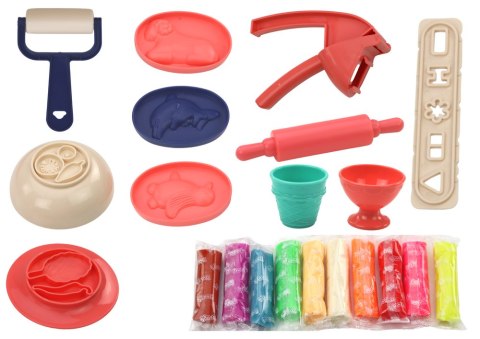 LEAN Toys Ciastolina Zestaw Kuchnia Wyciskacz Kucharz Akcesoria