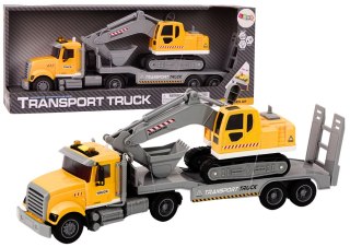 LEAN Toys Ciężarówka Lora Koparka Gąsienicowa Światłą Dźwięki Napęd Żółty