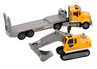 LEAN Toys Ciężarówka Lora Koparka Gąsienicowa Światłą Dźwięki Napęd Żółty