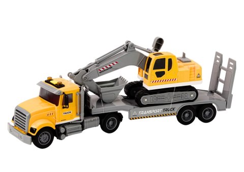 LEAN Toys Ciężarówka Lora Koparka Gąsienicowa Światłą Dźwięki Napęd Żółty