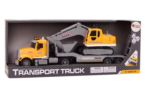 LEAN Toys Ciężarówka Lora Koparka Gąsienicowa Światłą Dźwięki Napęd Żółty