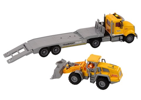LEAN Toys Ciężarówka Lora Koparka Światła Dźwięki Napęd Żółty