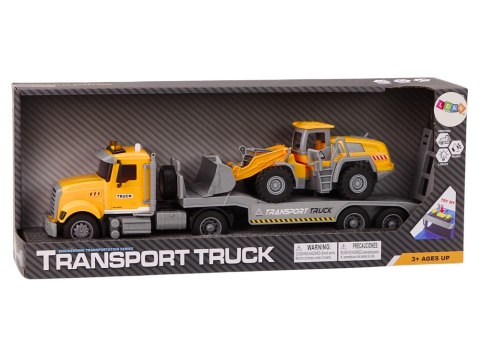 LEAN Toys Ciężarówka Lora Koparka Światła Dźwięki Napęd Żółty
