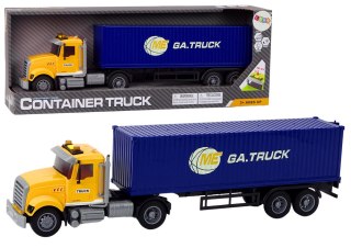 LEAN Toys Ciężarówka Tir Naczepa Kontener Światła Dźwięki Napęd Żółta