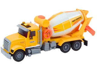LEAN Toys Ciężarówka Żółta Betoniarka Z Napędem Frykcyjnym Efekty Świetlne i Dźwiękowe