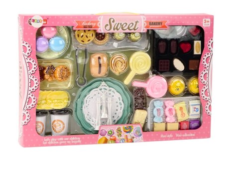 LEAN Toys ﻿Cukiernia Kawiarnia Zestaw Słodycze Figurki Kawa Ciasto 50 ele.