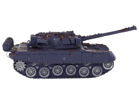 LEAN Toys Czołg R/C Zdalnie Sterowany Światła Dźwięk Granatowy 1:18 27MHz