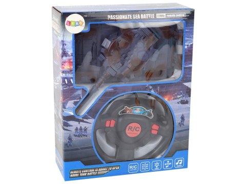 LEAN Toys Czołg R/C Zdalnie Sterowany Światła Dźwięk Granatowy 1:18 27MHz