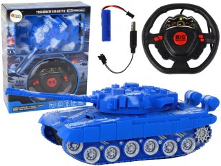 LEAN Toys Czołg R/C Zdalnie Sterowany Światła Dźwięk Niebieski 1:18 27MHz